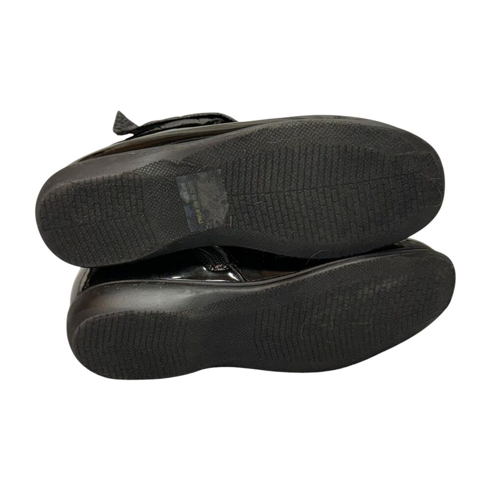 Appleseed's Womens 8M Bootie Shoes Black Patent Leather Quilted Side Zip Boots - Picture 6 of 7